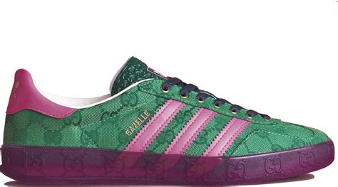 adidas x gucci gazelle monogram green|adidas x gucci gazelle.